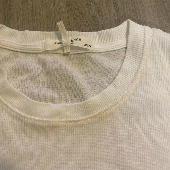 Rag & Bone Womens Ivory Short Sleeve Round Neck Casual Sweater Top Size XSmall - Picture 3 of 7